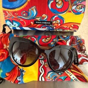 Dolce & Gabbana Black Sunglasses with Vibrant Case